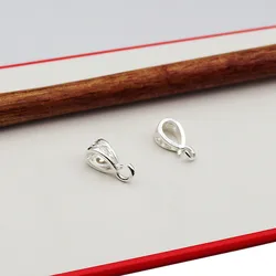 1 PCS Solid 925 Sterling Silver Bail Connector with Open Jump Slider Pendant Clasp Diy Jewelry Making Accessories