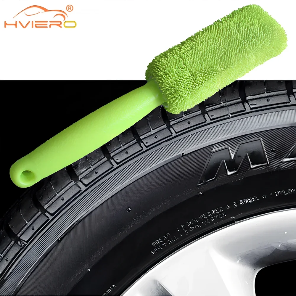 

1PCS Braided Cloth Wheel Brush Car Tyre Mud Wash Microfiber Auto Motorcycle Truck Cleaning Detailing Care Wet Dry Tire Rim Tools