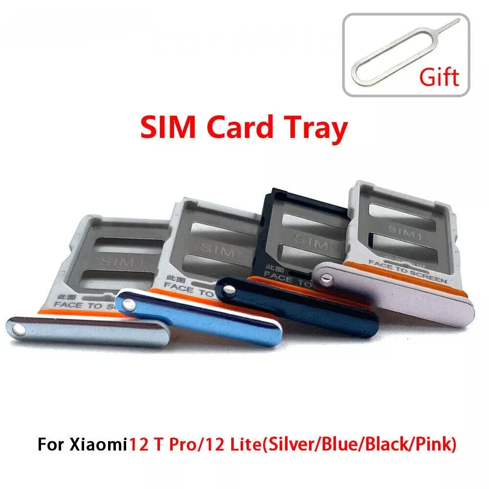 For NEW Dual Card SIM Card Tray chip slot drawer Holder Replacement Repair Part + Pin For Xiaomi Mi 12 Lite 12T Pro 12X