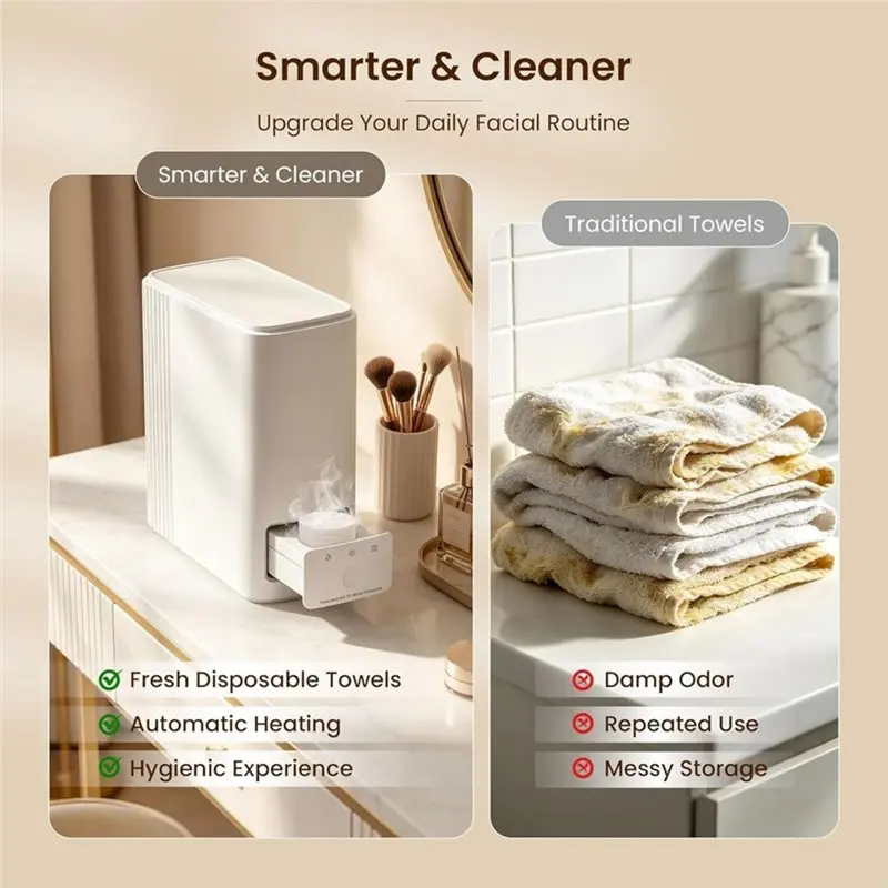 M12K-Face Hot Towel Dispenser& Hot Towel Warmers For Bathroom, 55° C(131° F) Smart Machine Instant -Out Drawer US Plug
