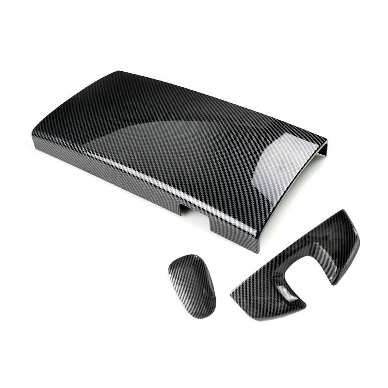 3pcs ABS Carbon Fiber Car Center Console Armrest Box Telephone Dial Key Pad Cover Trim For Mercedes Benz S Class W221 2008-2012