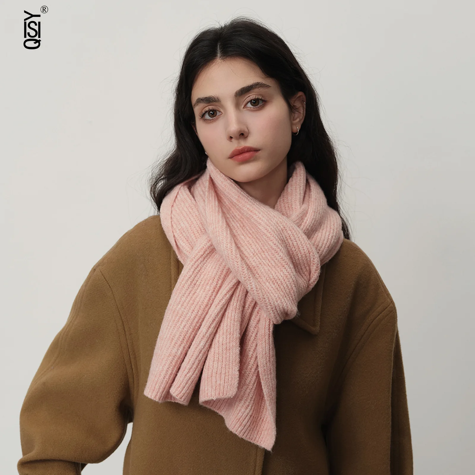 Bufanda de lana de punto cálida de nuevo estilo coreano de invierno, bufanda y cuello de mujer suaves, cómodos y de moda