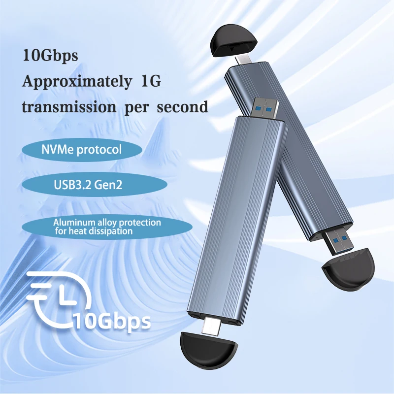 

CoolFish M. 2 Mobile Solid State Drive Boxes Supports NVMe Protocol 4TB USB3.1 GENG2 Type-C 3.1 GENG2 10Gb SSD Case for Mac OS