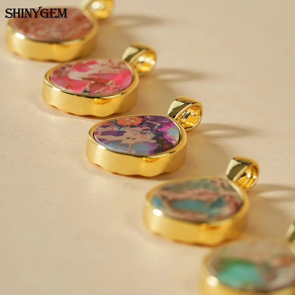 

ShinyGem Natural Imperial Jasper Stone Pendant Necklace set jewelry woman sexy accessories hot keychain charms