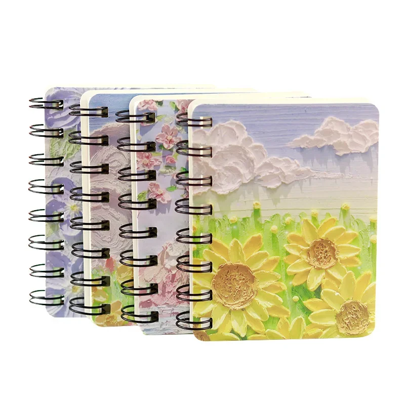 Kawaii Cute Cartoon painting mini Spiral A7 Notebook Daily Weekly Planner Note book Time Organizer School Supplies