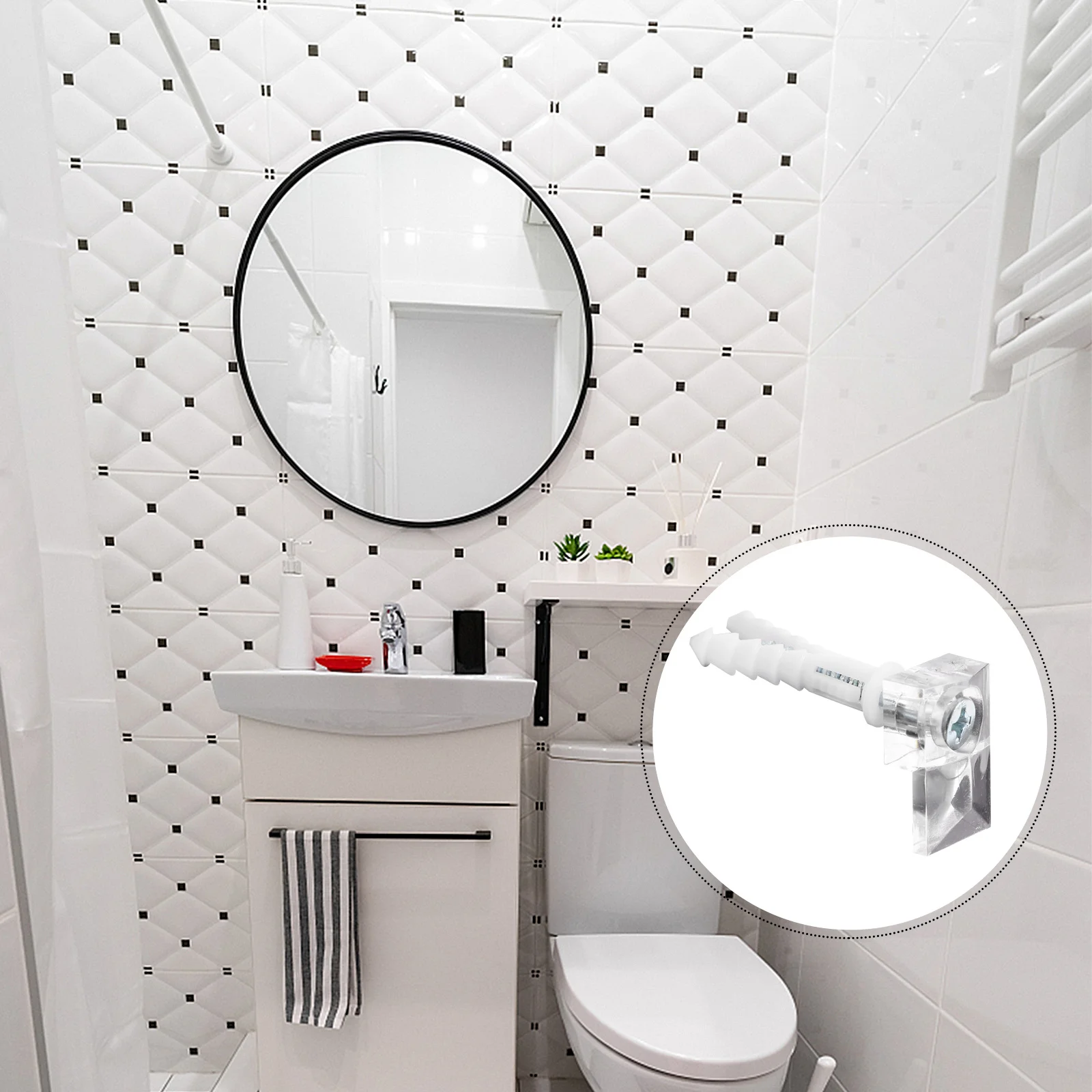 

20Sets Mirror Clips Glass Durable Reusable Sufficient Quantity Ideal Gift Friends Family Easy Carry Install Hanger Clips Set