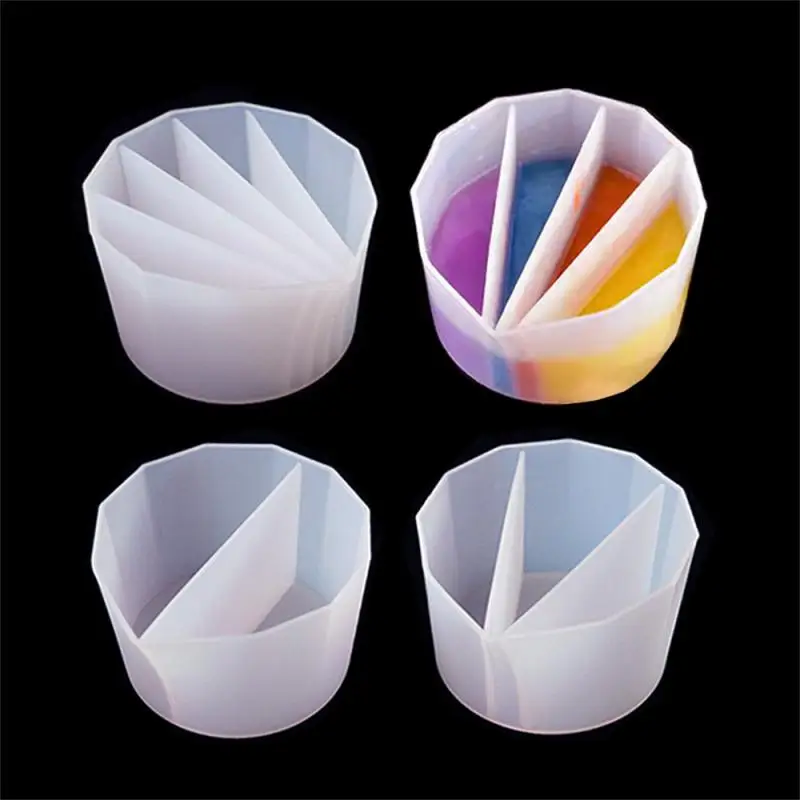 2/3/4/5 Grids Silicone Distributing Cup Pour Split Cup Resin Color Mixing Cup Epoxy Resin Acrylic Paint Crafts Making Tool