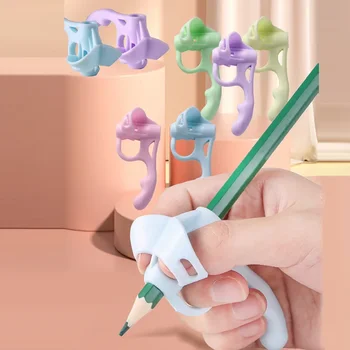 Wielokolorowy 1 szt. Ołówek dla dzieci korekta pisanie trzymaj uchwyt do pióra narzędzie do postawy silikonowy korektor postawy do pisania artykuły papiernicze