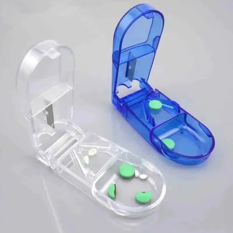 1/2/3pcs Portable Pill Cutter And Storage Box - Convenient Medicine Splitting And Storage For Health Care And Travel