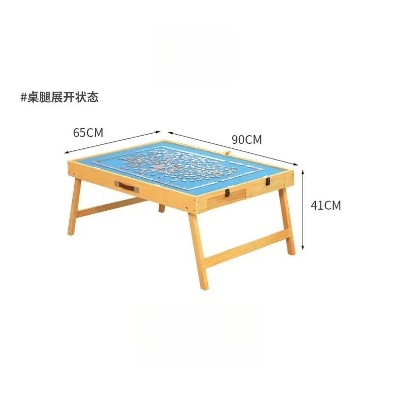 for Solid Wood Puzzle Table with Drawer Adjustable Angle Bracket for 1500 Pieces Jigsaw Puzzle Board Anti Dementia Adult