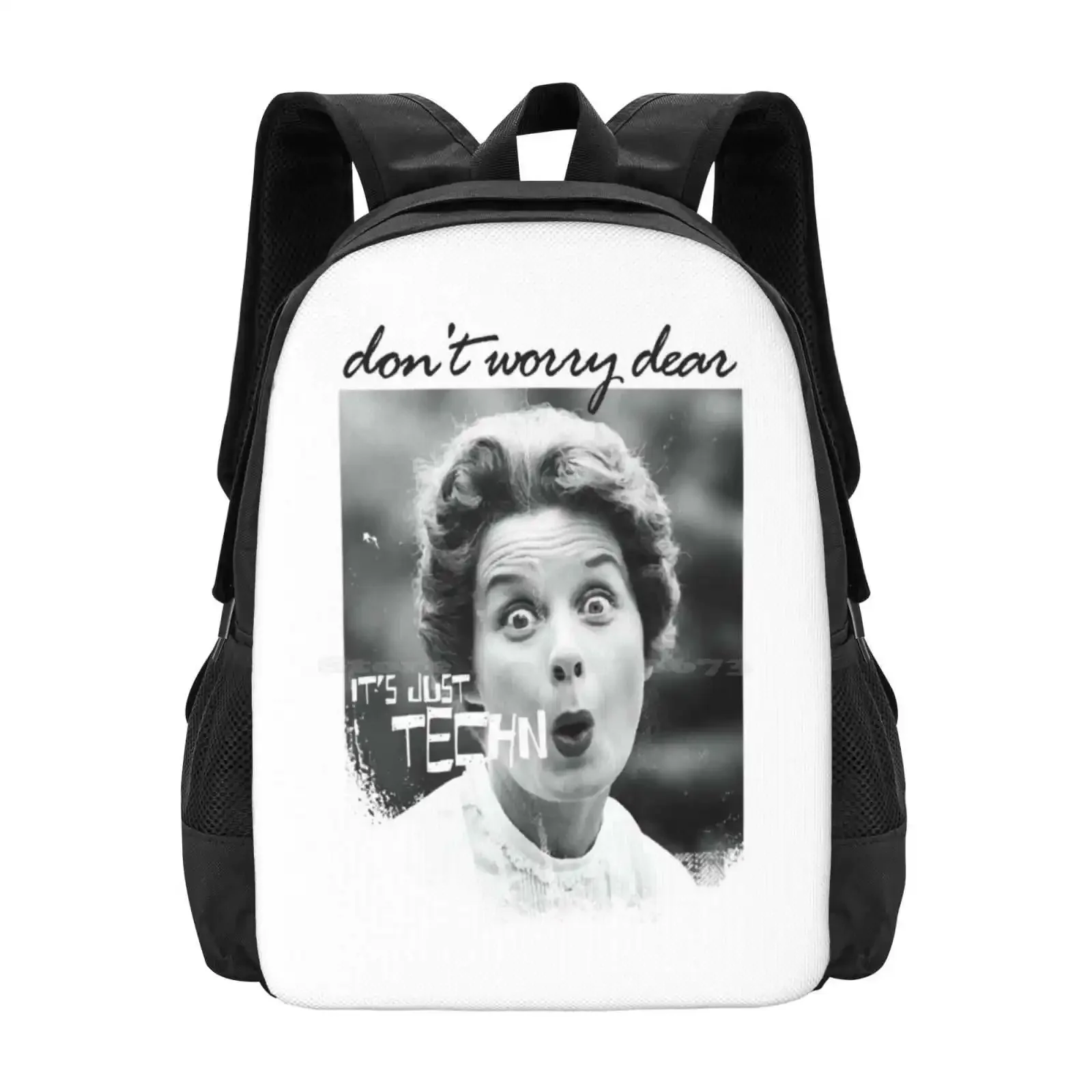 

Techno Music Quote Hot Sale Schoolbag Backpack Fashion Bags Techno Music Lover Just Techno House Music Clubbing Clubber