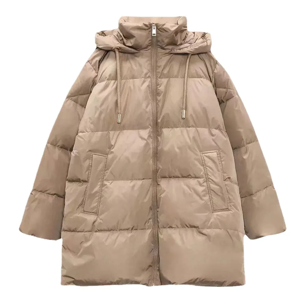 Imagem -05 - Inverno Feminino Casual Algodão para Baixo Puffer Jaqueta Feminina à Prova de Vento Quente Magro Preto Cabolsas 2023 Novo