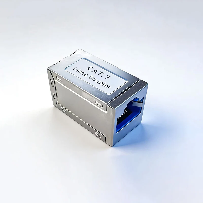 Ethernet RJ45 coupler, 10Gbps, female-to-female connector, suitable for Cat7/Cat6/Cat5 cables