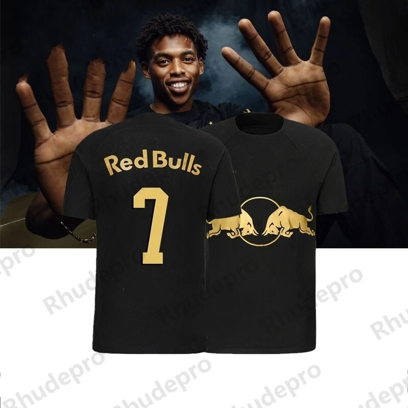 

22-23 Red Bull T-Shirt Jersey Black Soccer Football Jersey T Shirt Sports Jerseys Loose Fans Version Mens Clothing Ropa Hombre