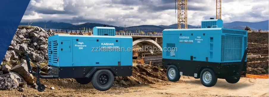ضاغط هواء لولبي محمول LGCY-18/17 محرك الديزل مع عجلات للتعدين أو حفر آبار المياه