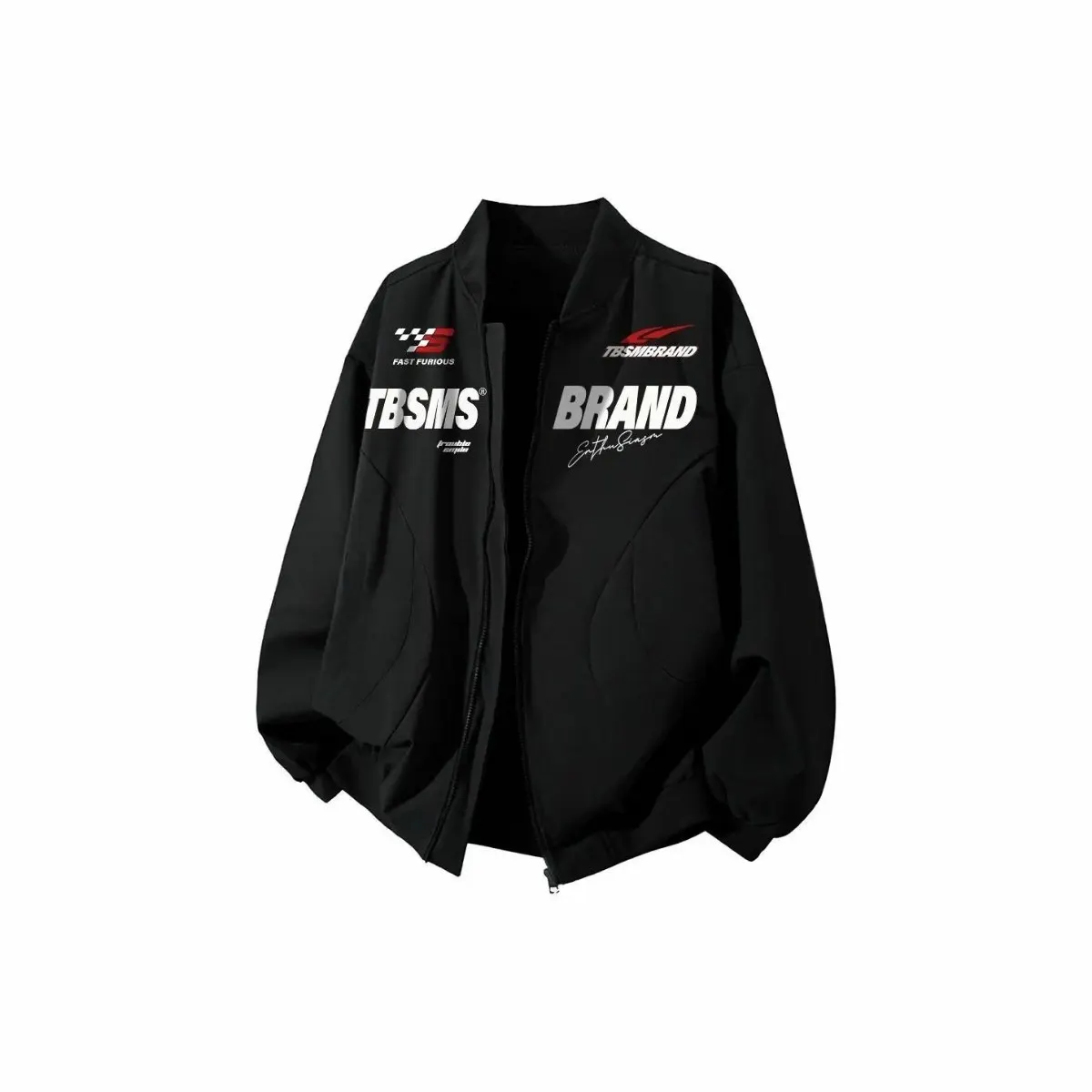 

Американская мотоциклетная куртка-пилот, весенняя, свободного кроя, повседневная, с бейсбольным принтом, ветрозащитная, с длинными рукавами, на молнии