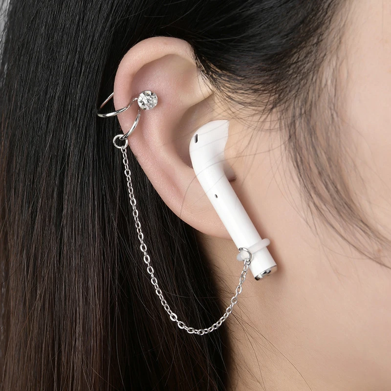 1 Pair Temperament Bluetooth Earphone Anti Loss Clip For Women's Earphone Protection Chain