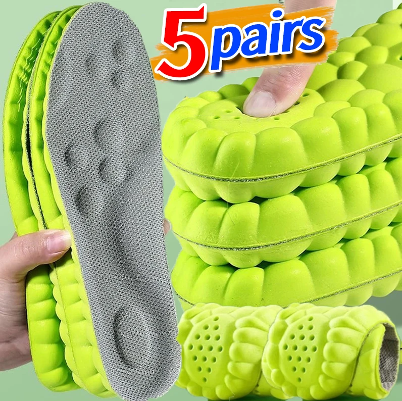 4D Sport Insole Super Soft Shoes Sole Pads Breathable Thicken Shock Absorption Baskets Shoe Sole Arch Support Orthopedic Inserts