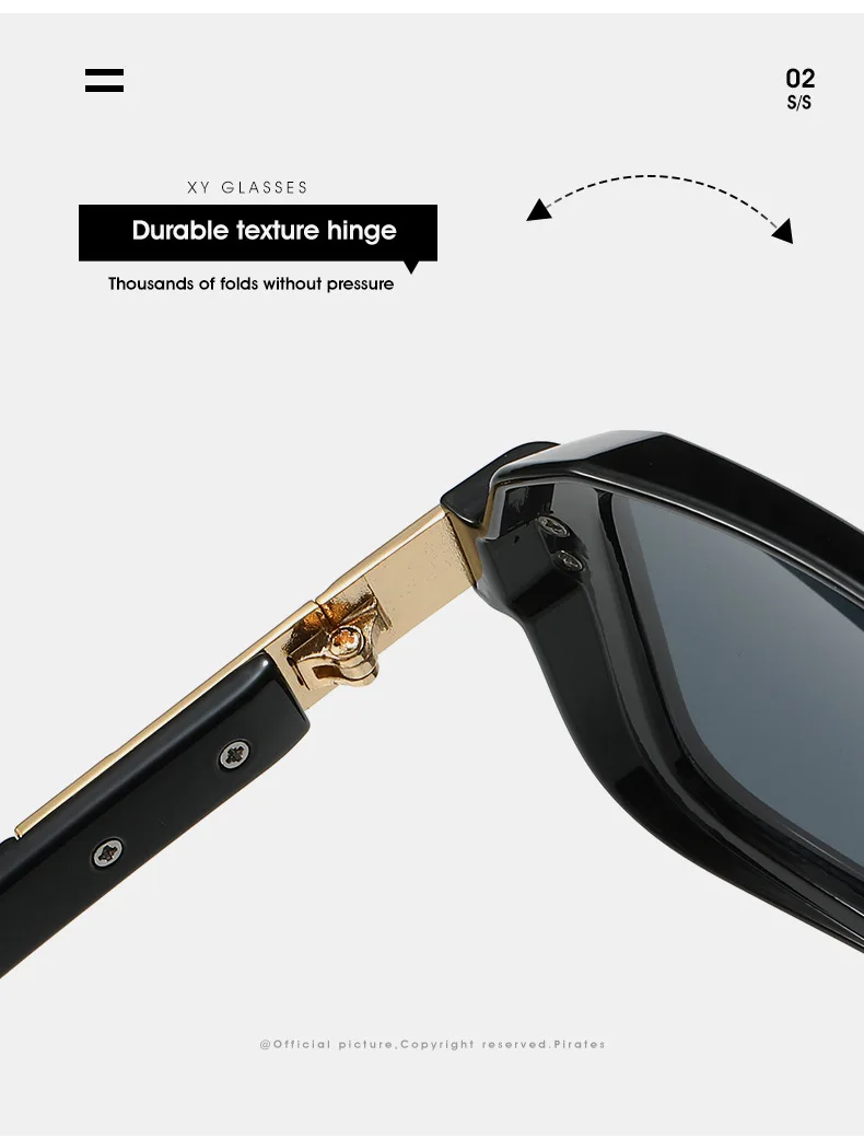 Retro Sonnenbrille Männer Quadratischen Stil Doppel Strahl Pilot UV400 Sonnenbrille Mode – Detail 11