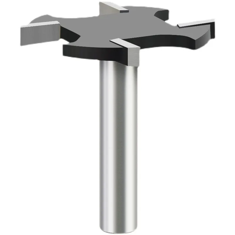 4 Flute T Shape Router Bit Woodworking Edge Trimmer Slotting Cutter Engraving Machine Grooving Tool