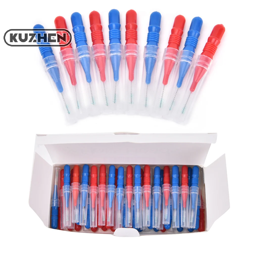 Palitos de hilo Dental suave para higiene Dental, Limpieza de dientes, cabezal de hilo Dental, cepillo Interdental de plástico, 50 unidades por lote