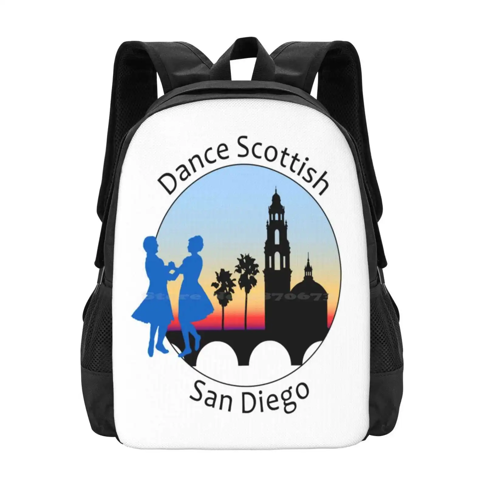 Circular Rscds Sd Logo With Transparent Background Hot Sale Schoolbag Backpack Fashion Bags Scottish Country Dance Dance