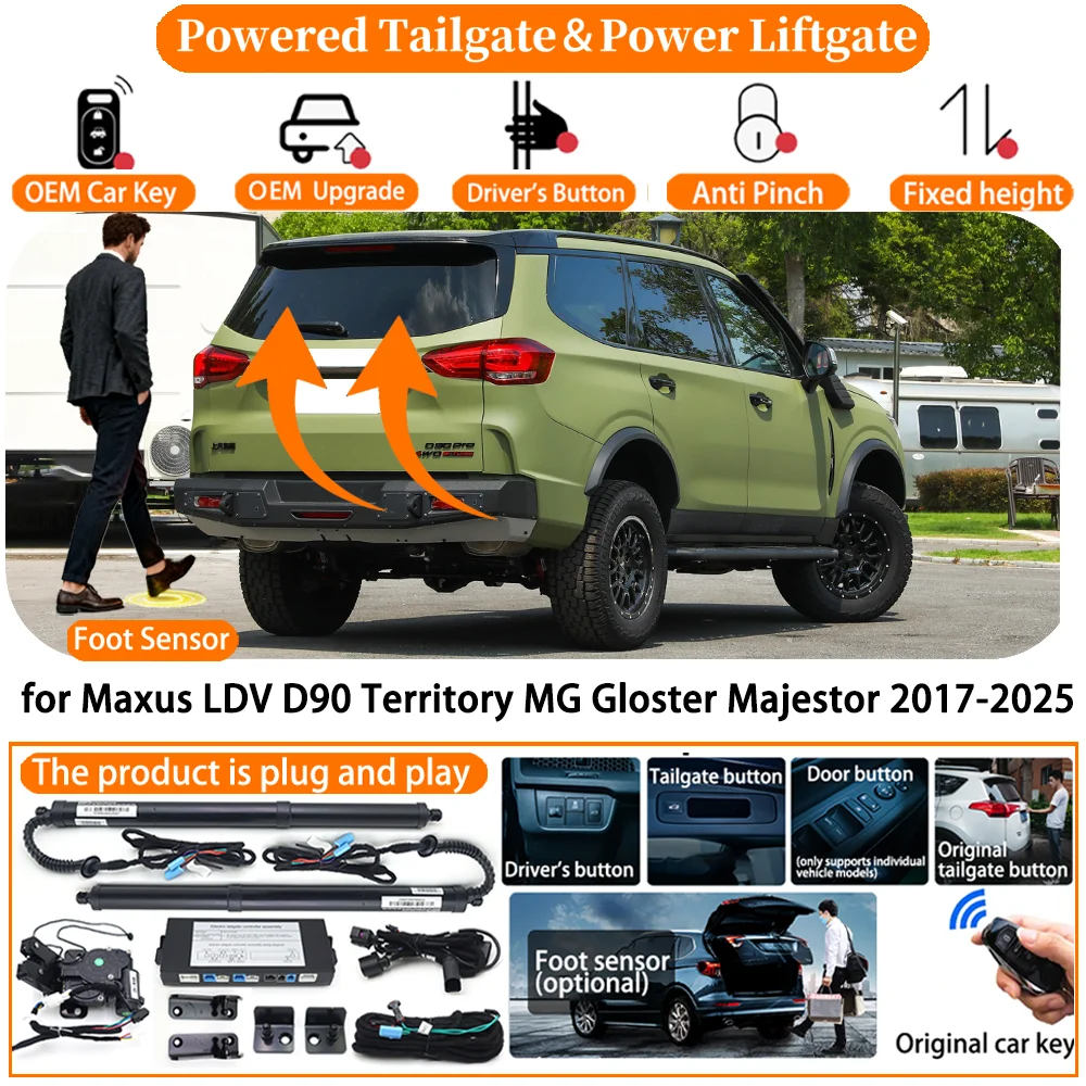 Powered Tailgate system for Maxus LDV D90 Territory MG Gloster Majestor 2017-2025 Auto Electric Power Tailgate Tail Gate Lift