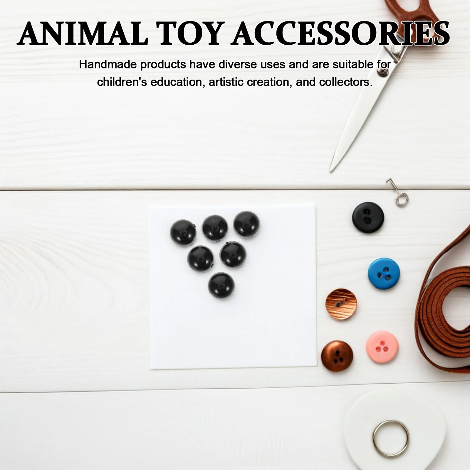 

200pcs Flat Back 16Mm Half Round Black Plastic Craft For Diy Stuffed Animals Amigurumi Crochet Making Supplies Half Round