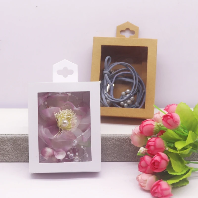 

10 шт., 10x8,2x2,7 см, белая коробка с крючком из крафт-бумаги, коробка на порог, подарочная коробка
