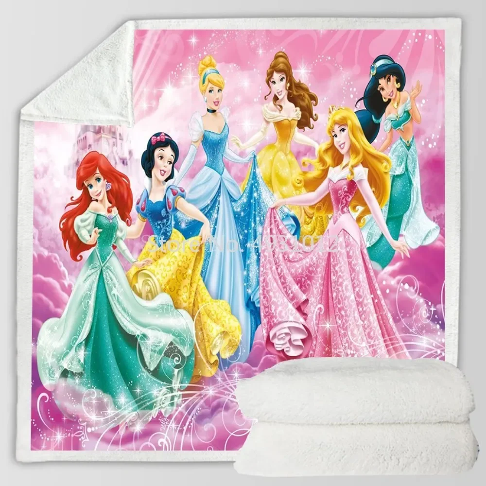 Cartoon Mermaid Princess Jasmine Baby Blanket Plush Blankets Throw for Sofa Bed Cover Twin Bedding Kids Boys Girls Children Gift