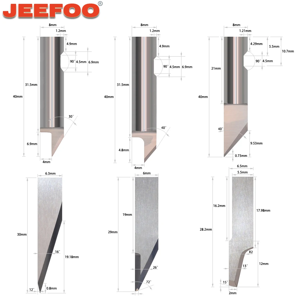 Esko/Kongsberg Round Shank 6mm Knife Ecocam Blade Milling Router Bits SR6224 DR6160 SR6151