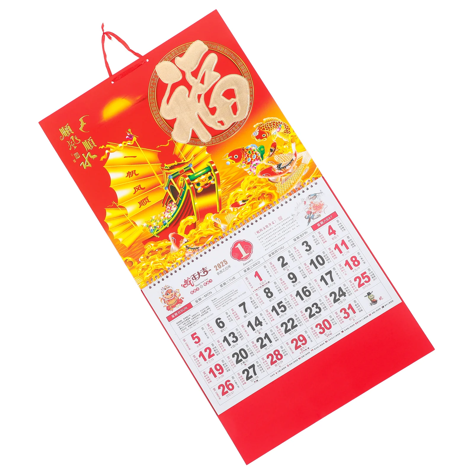 Calendar Traditional Wall Planning Clear Printed Monthly New Year Planner Lunar Hanging Chinese Style