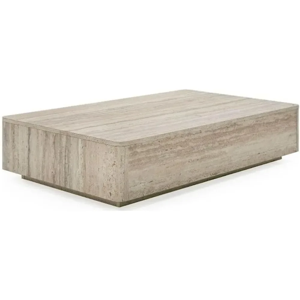 

Contemporary Travertine Rectangular Coffee Table