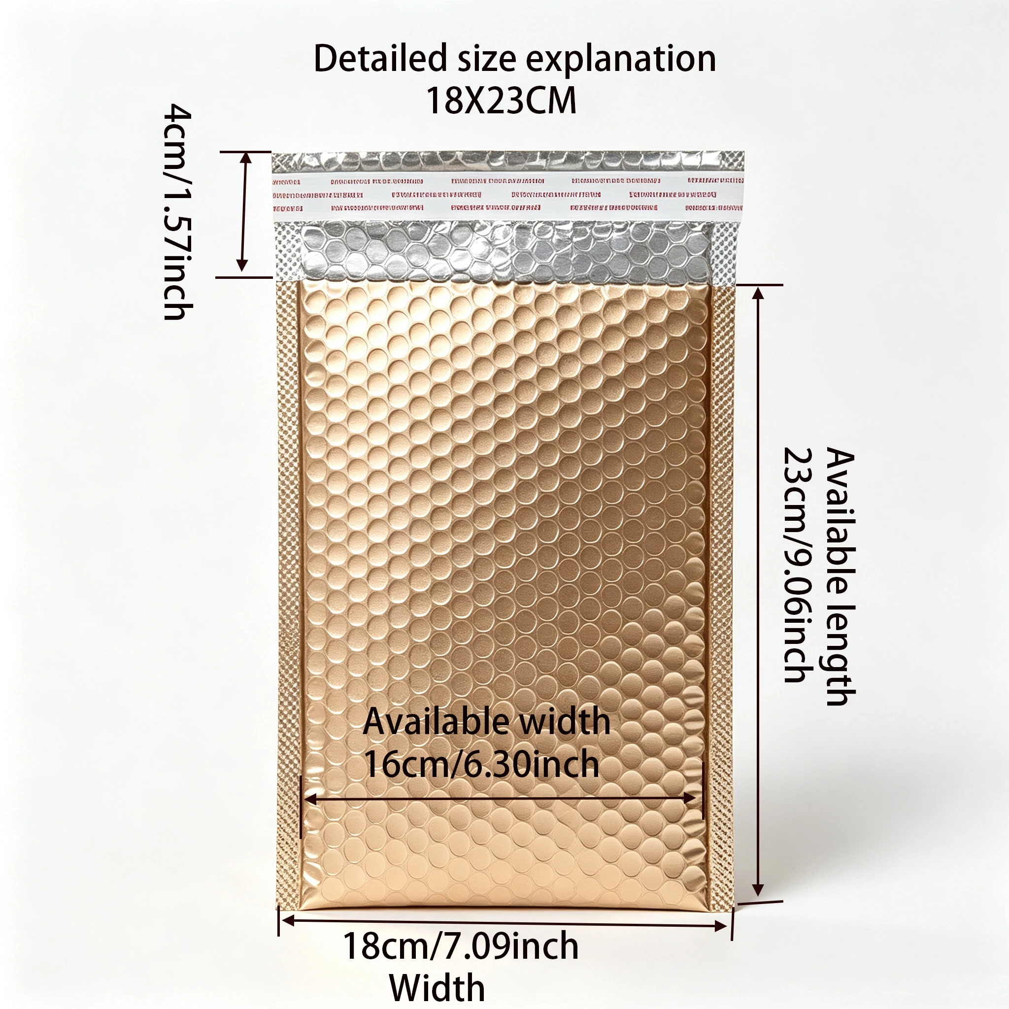 10Pcs Matte Gold Holographic Bubble Mailers Waterproof Self Seal Padded Envelopes Shockproof Mailing for Small Business Shipping