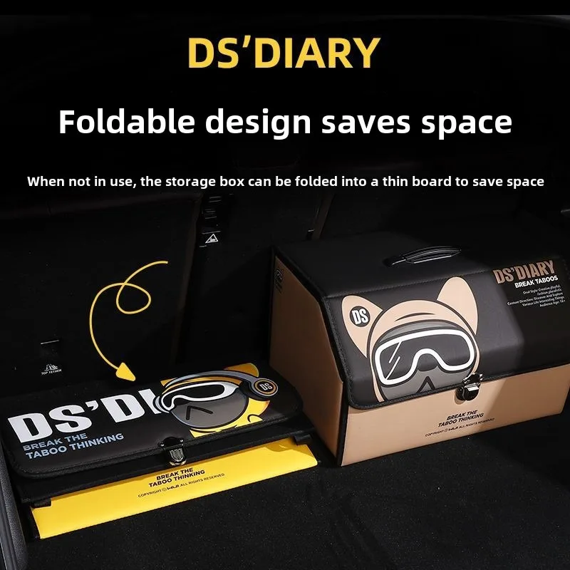 

Trendy Cartoon Car Trunk Storage Box Large Capacity Car Trunk Organizer Novel Car Supplies Foldable Storage Box Auto Accessories
