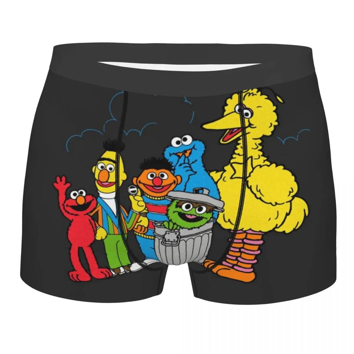 

Custom Cookie Monster Television Programs Underwear Men Breathable Boxer Briefs Shorts Panties Soft Underpants For Male