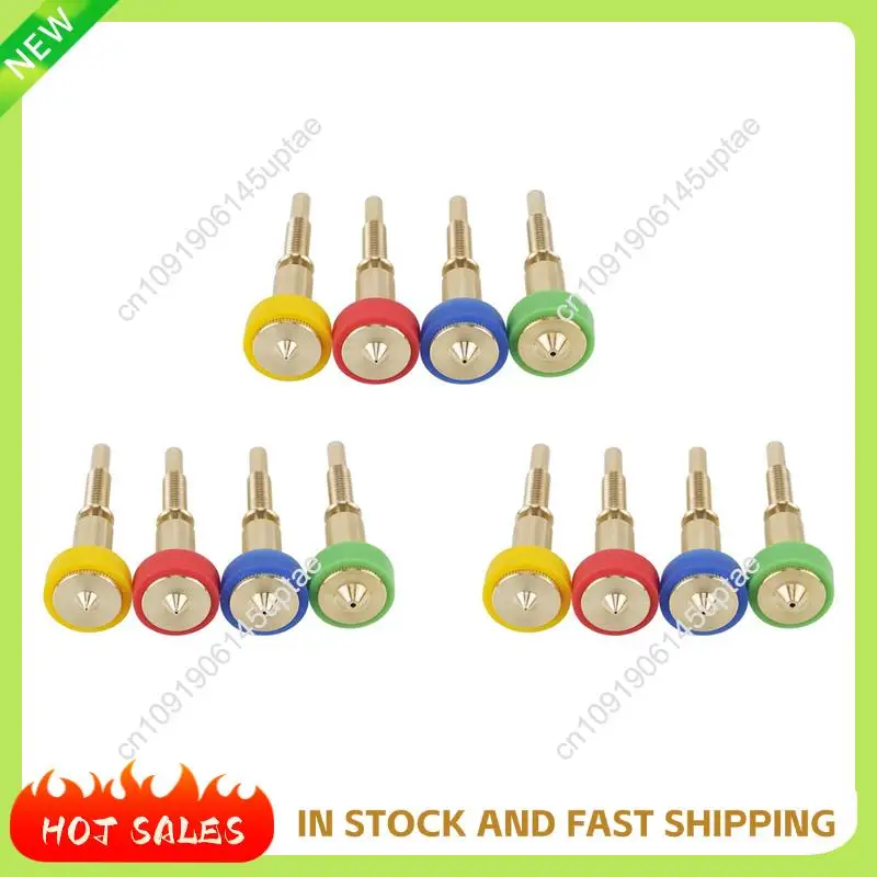 

N88R 12 шт. универсальное латунное титановое сопло 0,25/0,4/0,6/0,8 мм, латунное титановое сопло с терморазрывом для экструдера E3D Revo Hotend