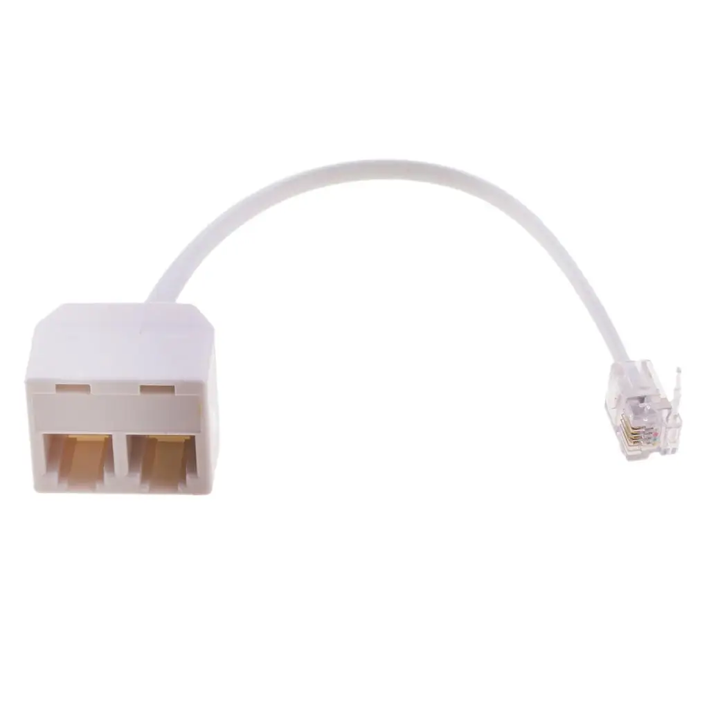 RJ11 Male to Female Two Way Telephone Splitter Converter Cable Wire Connecting Adapter