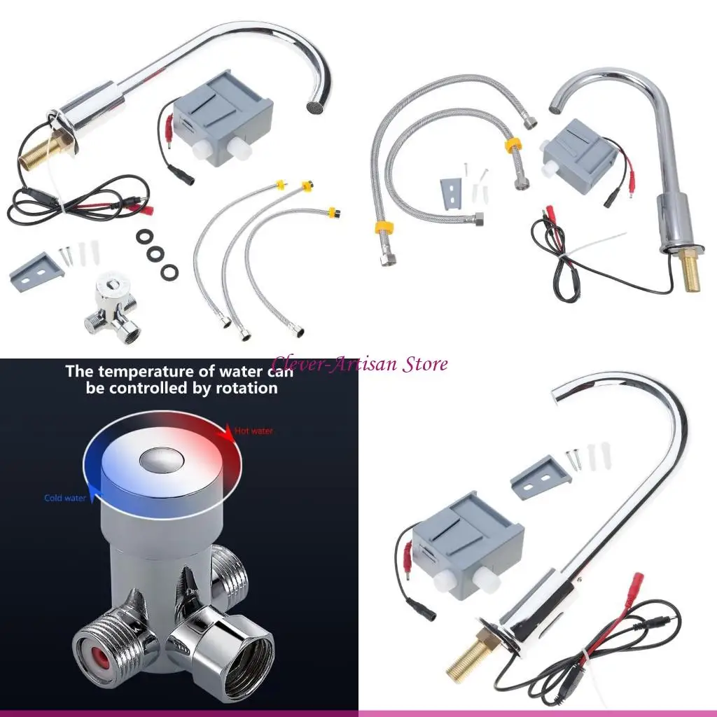 

E06B Automatic Kitchen Supplies Sink Faucet With Sprayer And Soap Dispenser