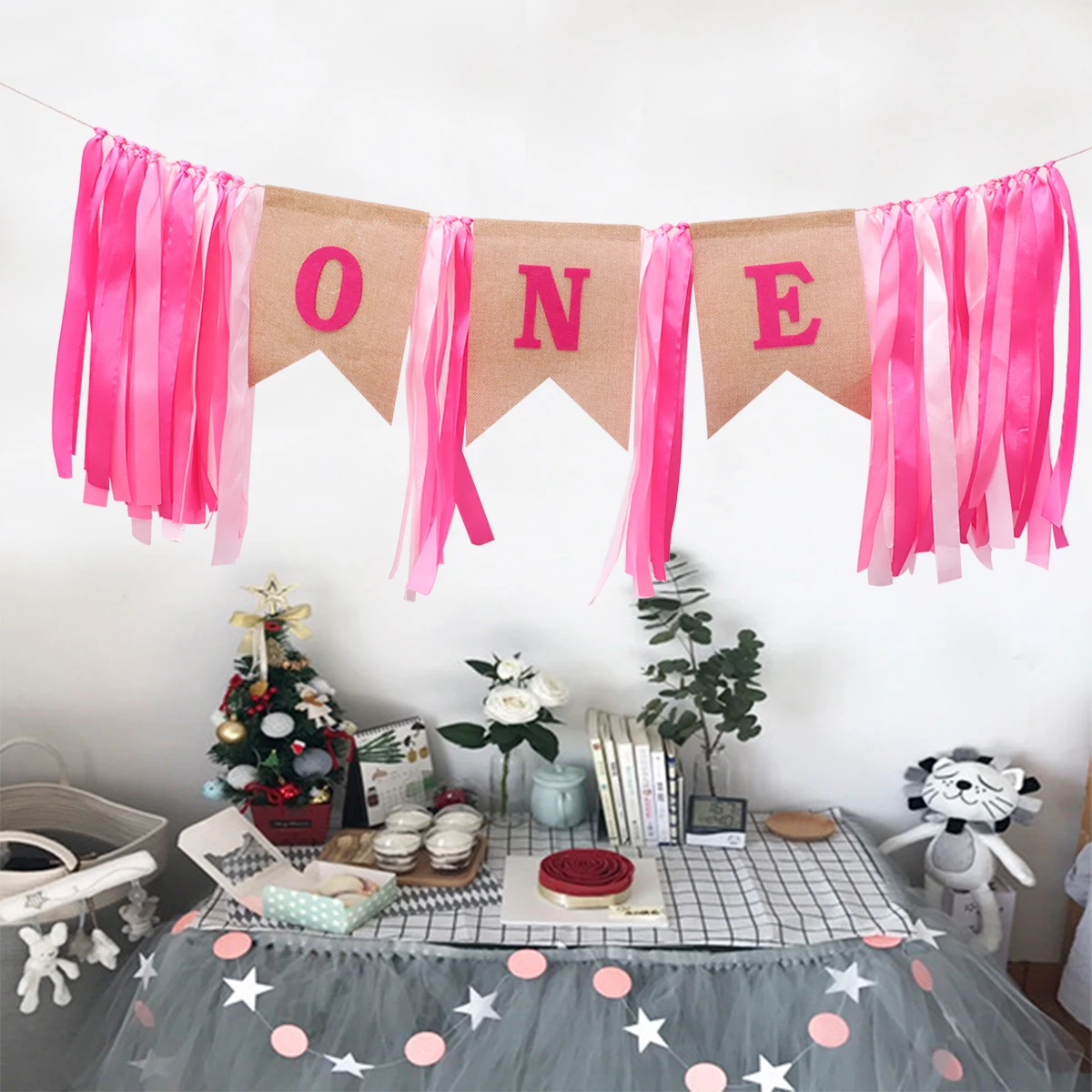 

Baby Bunting Chair Banner 1st Birthday Flag Baby Banner Chair Bunting Dining Table Celebrating Holiday