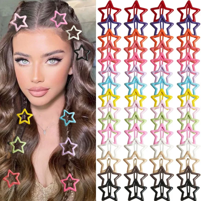 

30pcs Colorful Star Hair Clips Women Adorable Y2K Dopamine Trendy Playful Accessory Stylish Girls Headwear Daily Casual Outfits
