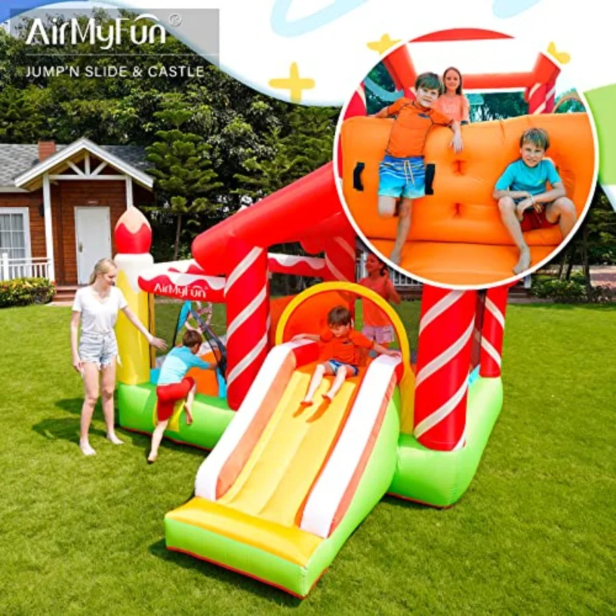 Maison de rebond gonflable, videur d'obstacles et toboggan avec souffleur d'air (maison de rebond de maison rouge)