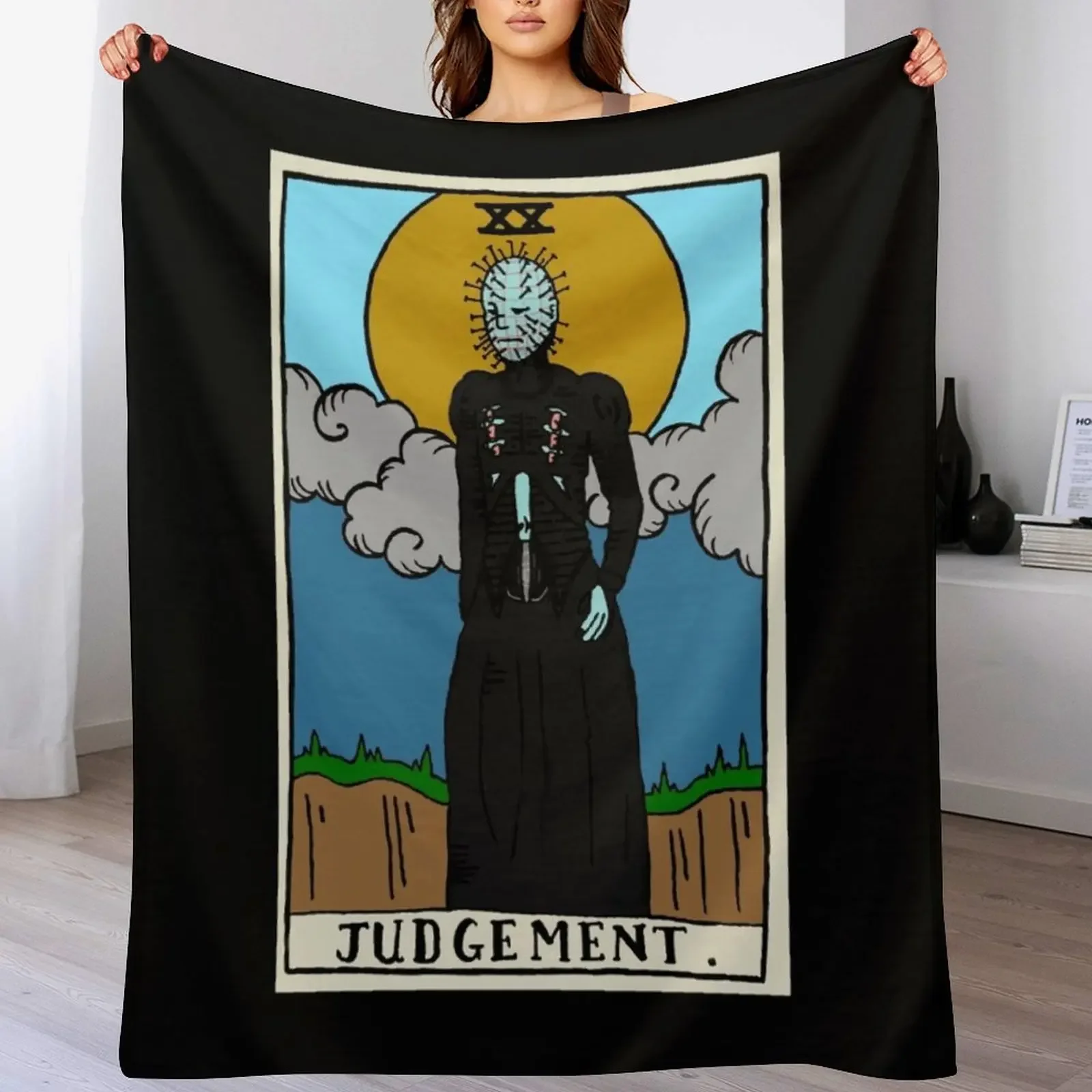 

Horror Pinhead Arcana Pinhead Judgement Throw Blanket Cute Picnic Blankets For Sofas Luxury Thicken Blankets