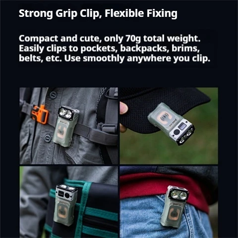 Wuben X3 مصباح يدوي للتخييم في الهواء الطلق عالي الكثافة شحن لاسلكي ضوء أحمر أبيض صغير متعدد الوظائف مصباح مغناطيسي محمول