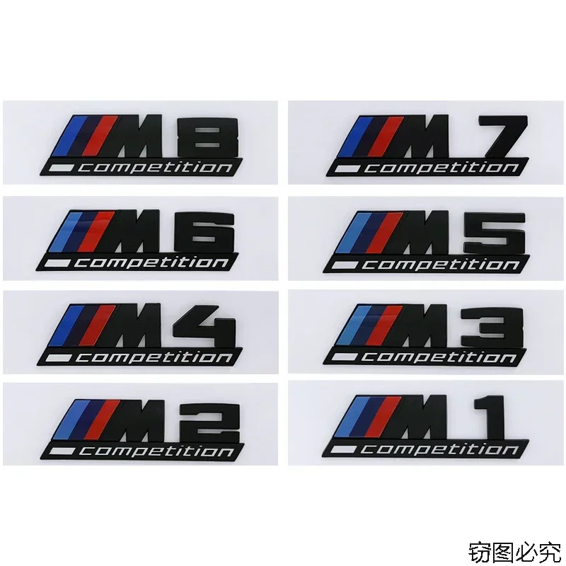 ABS Car Rear Trunk Emblem Fender Badge Modified Sticker for BMW Thunder Edition M1 M2 M3 M4 M5 M6 M7 M8 COMPETITION Edition