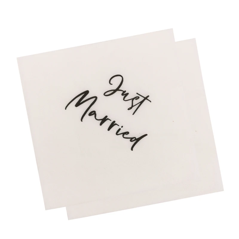 20pcs Just Married Napkins Wedding Bridal Shower Party Decorations Wedding Tissue Napkins Wedding