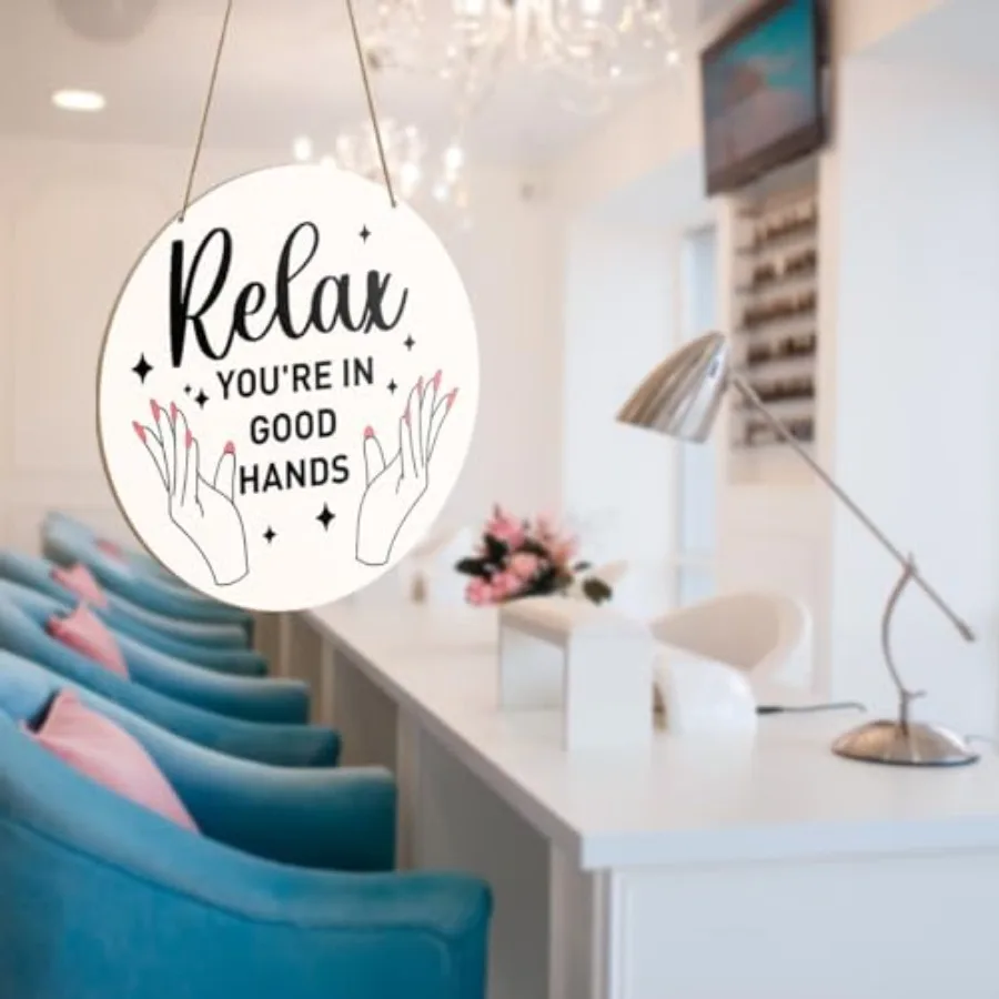 ديكور غرفة التجميل، ديكورات الصالونات، ديكور الحائط لصالونات التجميل لمصفف الشعر، صالون التجميل، ديكور خشبي معلق S #5