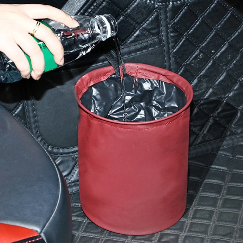 Car Trash Can Portable Garbage Bin Foldable Waterproof Bag Waste Basket Bucket