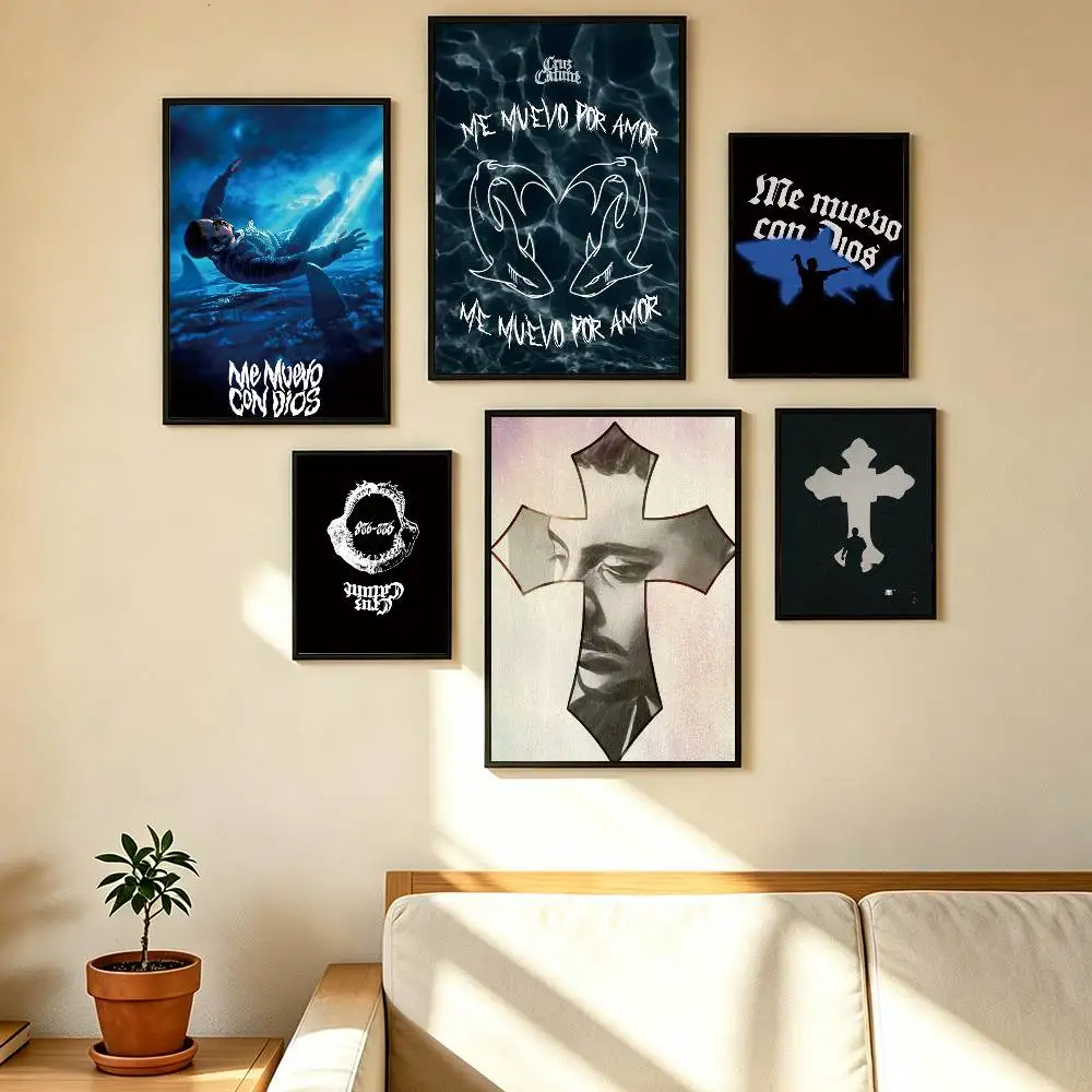 Cruz Cafune Me Muevo Con Dios  Poster High Quality Dorm Living Room Aesthetic Wall Decoration Painting Stickers Gift