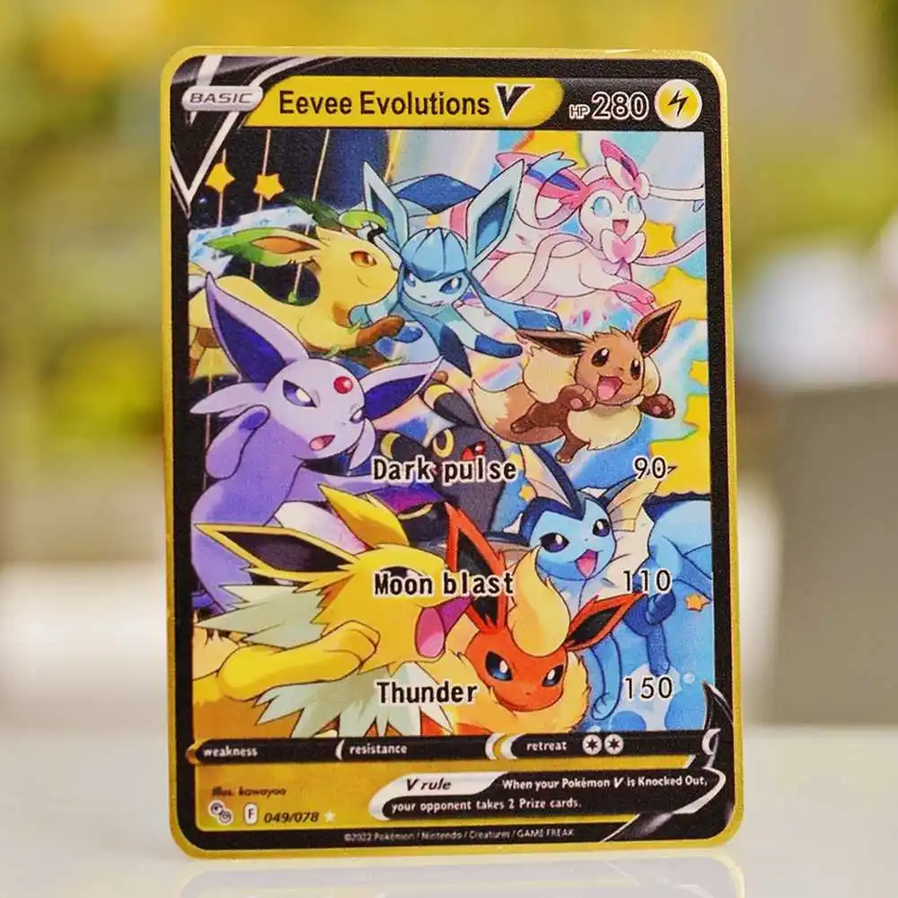 

Pokemon Cards Avengers Pokémon Metal Card Gold Charizard Vmax Gengar V Pikachu Cosplay Vstar Anime Games Playing Cards Kids Toys